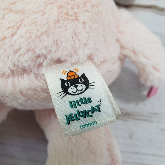 Jellycat Pink Elephant Rattle Plush Toy Heart Love You Feet Little 9 Inch - Picture 6 of 10